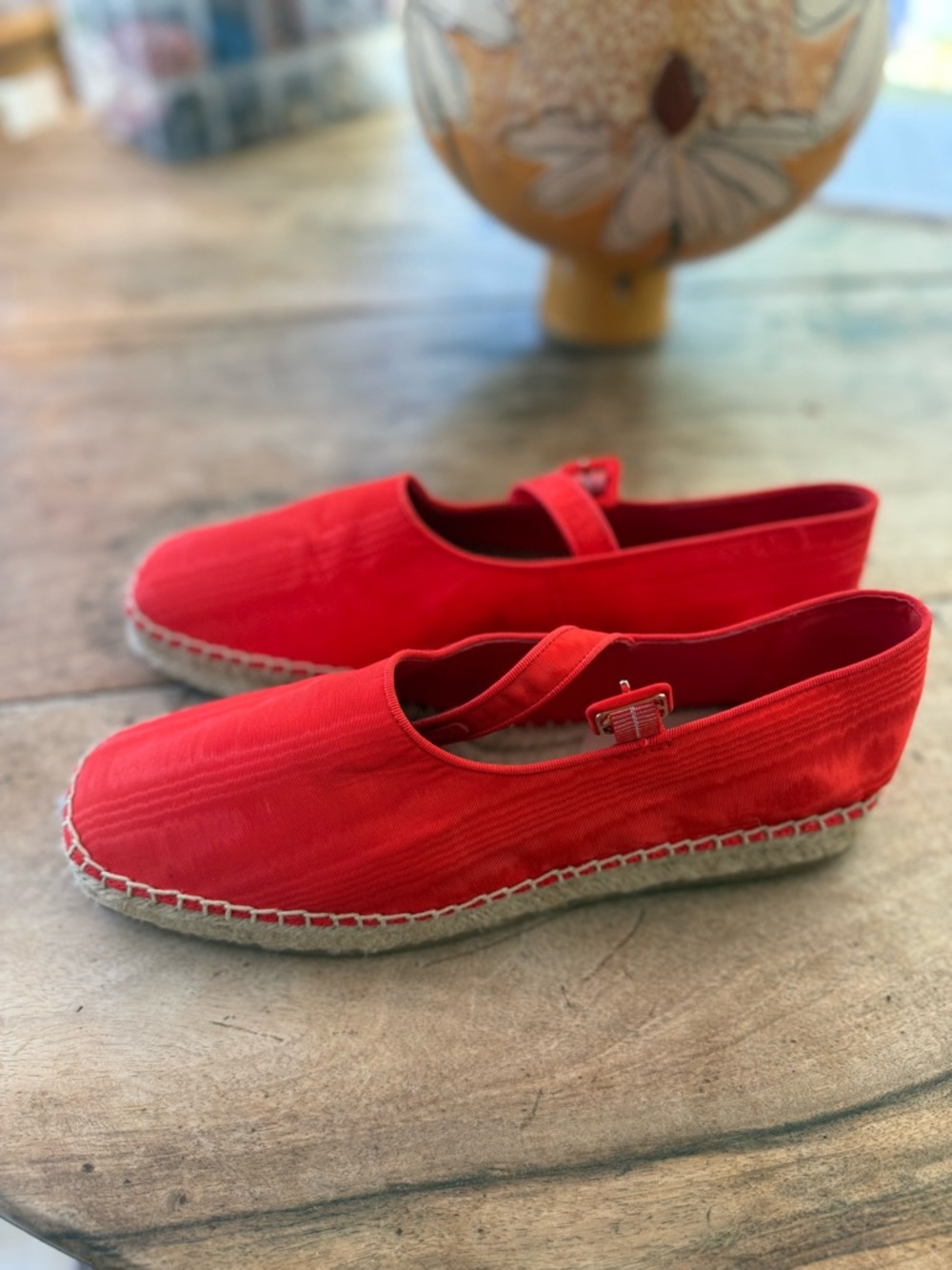 Loeffler Randall Red Espadrille Mary Jane Flats